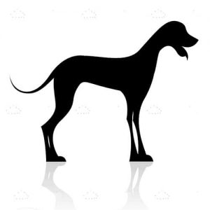 Black dog silhouette